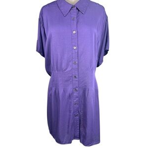 Soft Surroundings Purple Button Front Tunic Shirt Blouse 3X